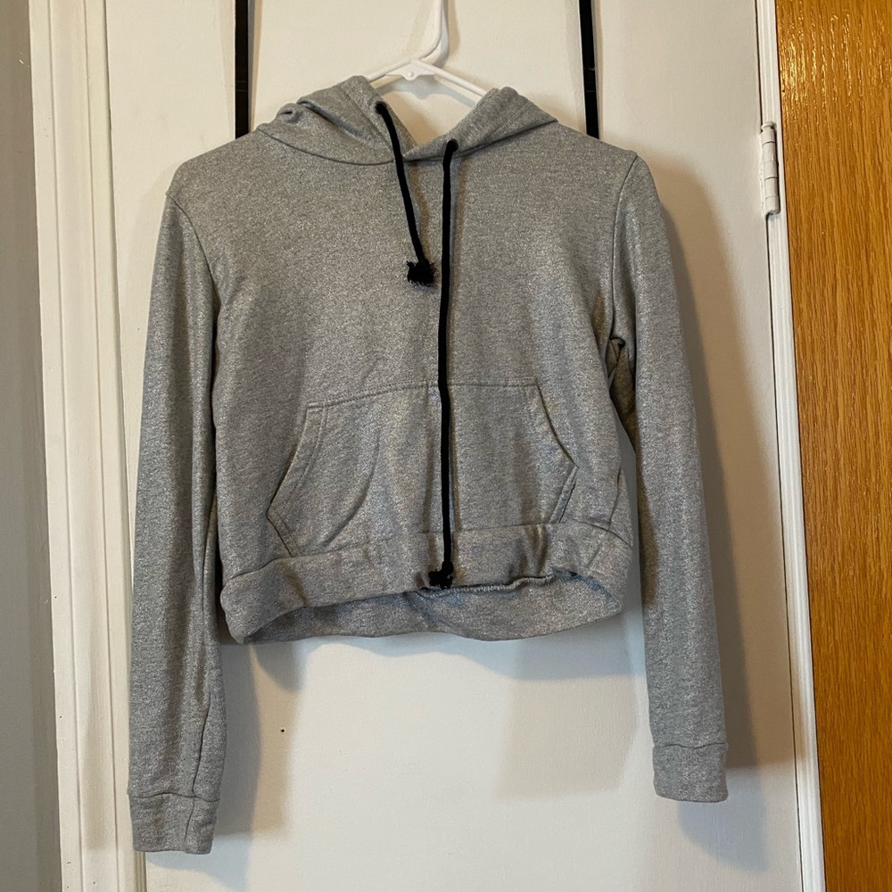 Shimmer grey crop sweatshirt